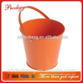 Orange Color Round Shape Coating Metal Buckets/Pails With Handle For Promotion